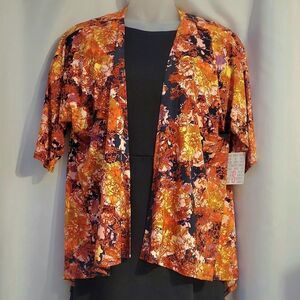 Lularoe LLR The Lindsay Kimono High Low Hem Fall Thanksgiving Colors Small